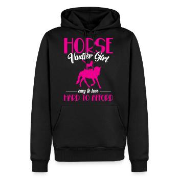 Funny Equestrian Horse Vaulting - Men's Premium Hoodie - black - Front - Nico (187cm) & Julia (174cm)