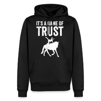 Funny Equestrian Horse Vaulting - Men's Premium Hoodie - black - Front - Nico (187cm) & Julia (174cm)