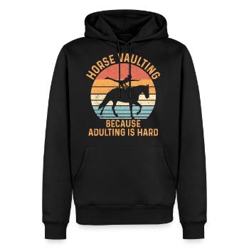 Funny Equestrian - Men's Premium Hoodie - black - Front - Nico (187cm) & Julia (174cm)