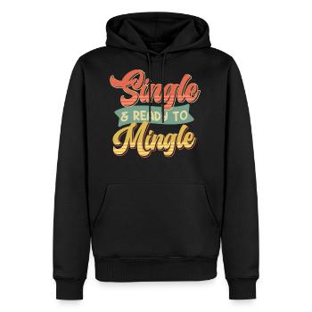 Single and Ready to Mingle Single Men - Men's Premium Hoodie - black - Front - Nico (187cm) & Julia (174cm)