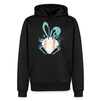 Easter Bunny Baseball Fan Easter Friend Bunny - Men's Premium Hoodie - black - Front - Nico (187cm) & Julia (174cm)