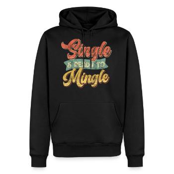 Single and Ready to Mingle Single Men - Men's Premium Hoodie - black - Front - Nico (187cm) & Julia (174cm)