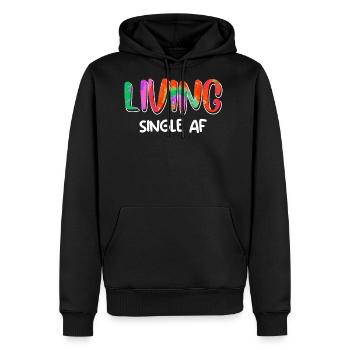 Living Single AF Single Women - Men's Premium Hoodie - black - Front - Nico (187cm) & Julia (174cm)