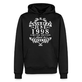 June 1998 | Born 1998 | Born in June - Men's Premium Hoodie - black - Front - Nico (187cm) & Julia (174cm)