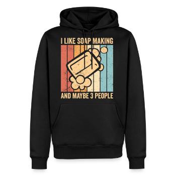 Funny Soap Making Soap Maker - Men's Premium Hoodie - black - Front - Nico (187cm) & Julia (174cm)