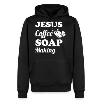Soap Making Soap Maker - Men's Premium Hoodie - black - Front - Nico (187cm) & Julia (174cm)