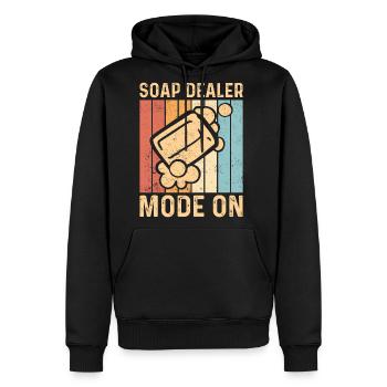 Funny Soap Making Soap Dealer - Men's Premium Hoodie - black - Front - Nico (187cm) & Julia (174cm)