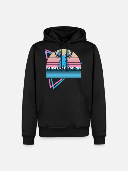 Jackalope Retro Cryptid - Men's Premium Hoodie - black
