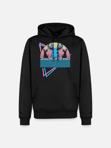 Jackalope Retro Cryptid - Men's Premium Hoodie - black