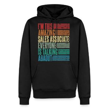 Vintage Sales Associate Profession Gift Retro - Men's Premium Hoodie - black - Front - Nico (187cm) & Julia (174cm)