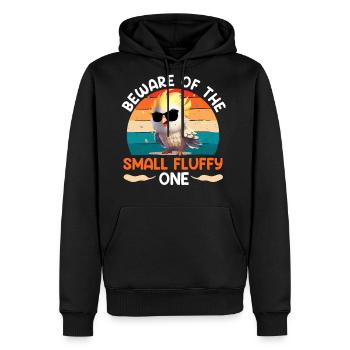 Cockatiel Beware of the small Fluffy one - Men's Premium Hoodie - black - Front - Nico (187cm) & Julia (174cm)