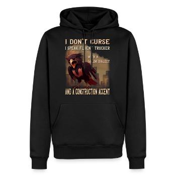 I don't curse, I speak fluent Trucker - Men's Premium Hoodie - black - Front - Nico (187cm) & Julia (174cm)