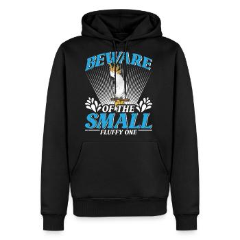 Cockatoos Beware of the Small Fluffy one Cockatoo - Men's Premium Hoodie - black - Front - Nico (187cm) & Julia (174cm)