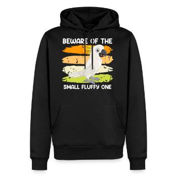 Cockatoos Pet Beware of the small Fluffy One - Men's Premium Hoodie - black - Front - Nico (187cm) & Julia (174cm)