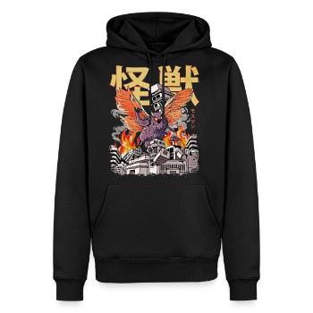 Kaiju Mothman Japanese Anime Monster Cryptid - Men's Premium Hoodie - black - Front - Nico (187cm) & Julia (174cm)