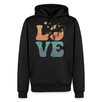 Equestrian Horse Riding LOVE - Men's Premium Hoodie - black - Front - Nico (187cm) & Julia (174cm)