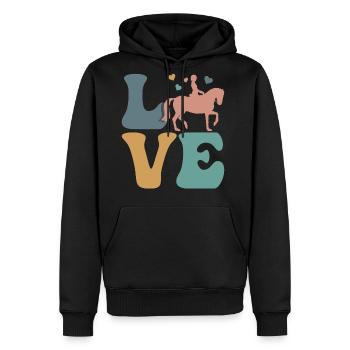 Dressage Horse Riding Equestrian - Men's Premium Hoodie - black - Front - Nico (187cm) & Julia (174cm)