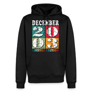 December 2003 Anniversary December 2003 December - Men's Premium Hoodie - black - Front - Nico (187cm) & Julia (174cm)