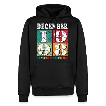December 1998 Anniversary December 1998 December - Men's Premium Hoodie - black - Front - Nico (187cm) & Julia (174cm)
