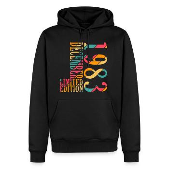 December 1983 Anniversary December 1983 December - Men's Premium Hoodie - black - Front - Nico (187cm) & Julia (174cm)