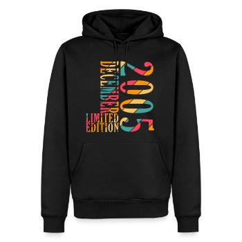 December 2005 Anniversary December 2005 December - Men's Premium Hoodie - black - Front - Nico (187cm) & Julia (174cm)