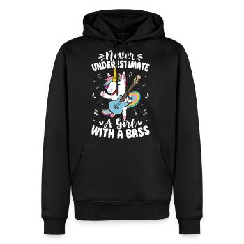 Bass Girl Female Bass Player - Men's Premium Hoodie - black - Front - Nico (187cm) & Julia (174cm)