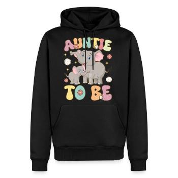 Auntie To Be Groovy Elephant Baby Shower Aunt - Men's Premium Hoodie - black - Front - Nico (187cm) & Julia (174cm)