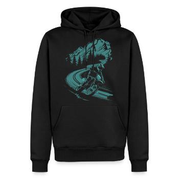 Motorcycle Motocross Motorsport Nature Mountains - Men's Premium Hoodie - black - Front - Nico (187cm) & Julia (174cm)