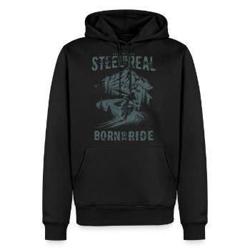 Motorrad Motocross Motorsport Born to Ride - Men's Premium Hoodie - black - Front - Nico (187cm) & Julia (174cm)