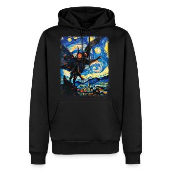 Mothman Cryptozoology Cryptid Starry Night Paintin - Men's Premium Hoodie - black - Front - Nico (187cm) & Julia (174cm)