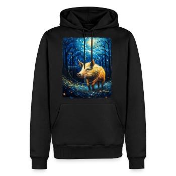 Hog Hunting Hog Hunter Starry Night Painting - Men's Premium Hoodie - black - Front - Nico (187cm) & Julia (174cm)