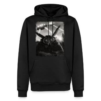 Mothman Cryptozoology UFO Alien Extraterrestrial S - Men's Premium Hoodie - black - Front - Nico (187cm) & Julia (174cm)