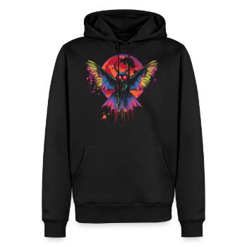 Mothman Cryptozoology Cryptid Moon Popart - Men's Premium Hoodie - black - Front - Nico (187cm) & Julia (174cm)