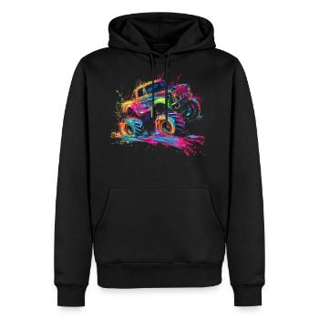 Mud Bogging Mudding Mud Racing 4 Wheel Monster Tru - Men's Premium Hoodie - black - Front - Nico (187cm) & Julia (174cm)
