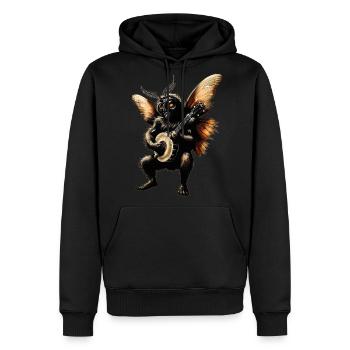 Mothman Cryptozoology Cryptid Bluegrass Banjo Play - Men's Premium Hoodie - black - Front - Nico (187cm) & Julia (174cm)