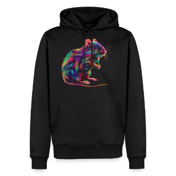 Rat Mouse Popart - Men's Premium Hoodie - black - Front - Nico (187cm) & Julia (174cm)