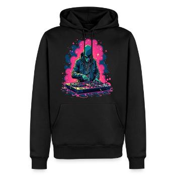 Alien Extraterrestrial DJ Music - Men's Premium Hoodie - black - Front - Nico (187cm) & Julia (174cm)