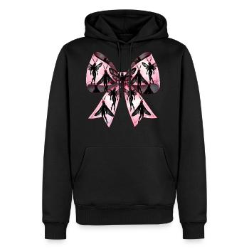 Coquette Bow Mothman Cryptozoology Cryptid Pink - Men's Premium Hoodie - black - Front - Nico (187cm) & Julia (174cm)