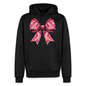 Coquette Arc Tranches de Lard Motif Porc Maman - Molleton à capuche Premium pour homme - noir - Devant - Nico (187cm) & Julia (174cm)