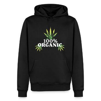 ORGANIC CANNABIS - Men's Premium Hoodie - black - Front - Nico (187cm) & Julia (174cm)