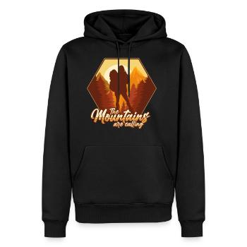The mountains are calling - Men's Premium Hoodie - black - Front - Nico (187cm) & Julia (174cm)