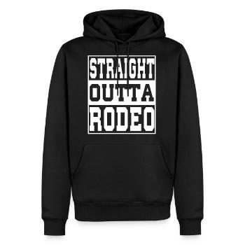 Rodeo Saying Funny - Men's Premium Hoodie - black - Front - Nico (187cm) & Julia (174cm)