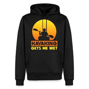 Kayaking Gets Me Wet - Men's Premium Hoodie - black - Front - Nico (187cm) & Julia (174cm)