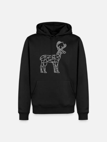 deer polygon - Men's Premium Hoodie - black