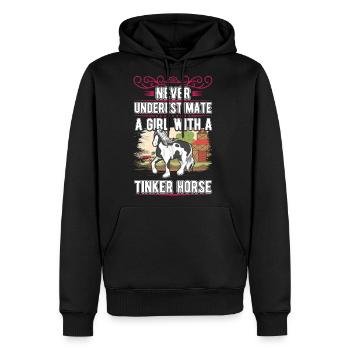 Irish Tinker Girl Horse - Men's Premium Hoodie - black - Front - Nico (187cm) & Julia (174cm)