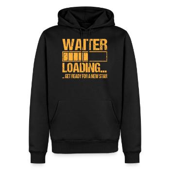 Waiter Loading Waiter Gift - Men's Premium Hoodie - black - Front - Nico (187cm) & Julia (174cm)