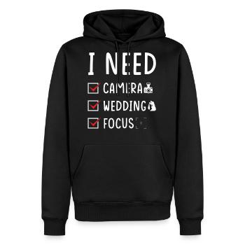 Wedding Photographer Camera Wedding Focus - Men's Premium Hoodie - black - Front - Nico (187cm) & Julia (174cm)