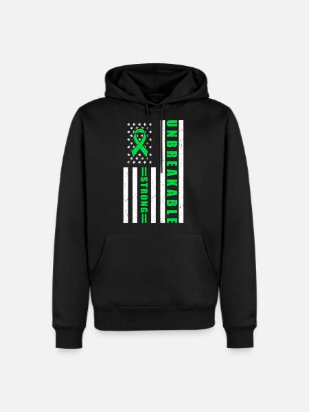 Unbreakable Strong Scoliosis Awareness Green - Men's Premium Hoodie - black