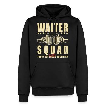 Waiter Party Crew | Waiter Squad - Men's Premium Hoodie - black - Front - Nico (187cm) & Julia (174cm)