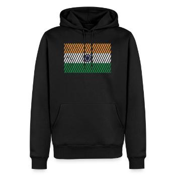 india flag - Men's Premium Hoodie - black - Front - Nico (187cm) & Julia (174cm)